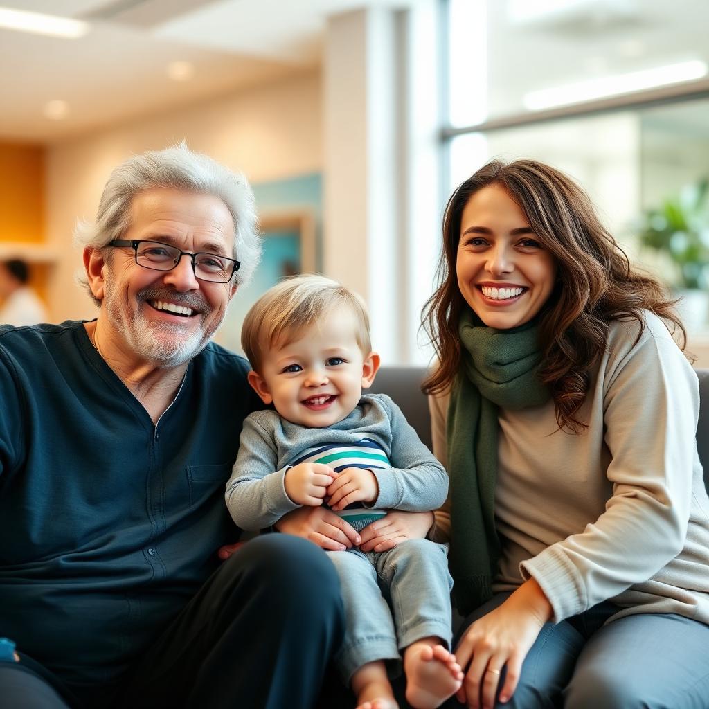 Family in a medical clinic