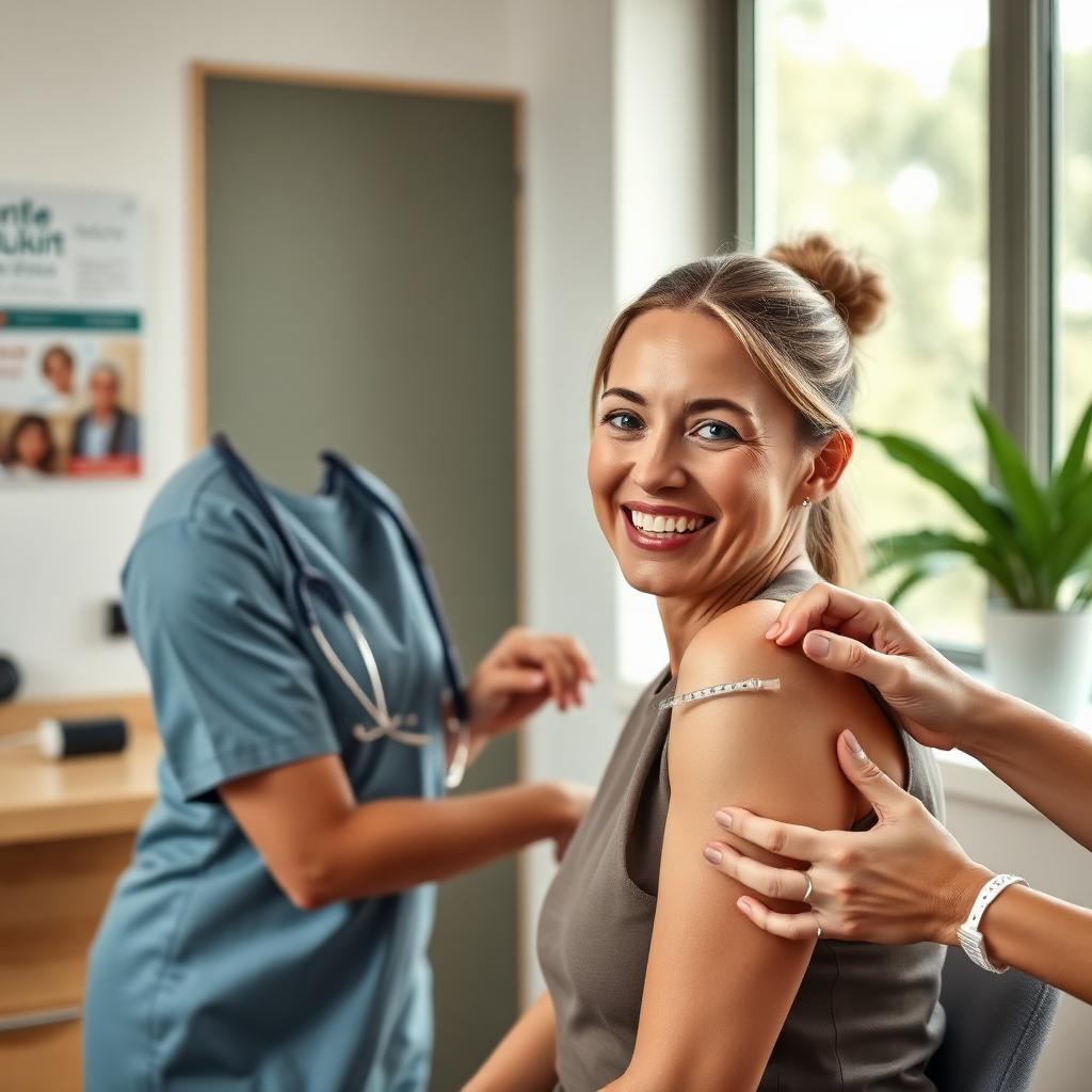 Patient receiving a flu vaccination